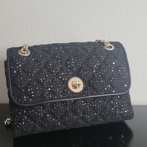 Natalia Sequin Tweed Medium Flap Shoulder Bag - Picture 2 of 12